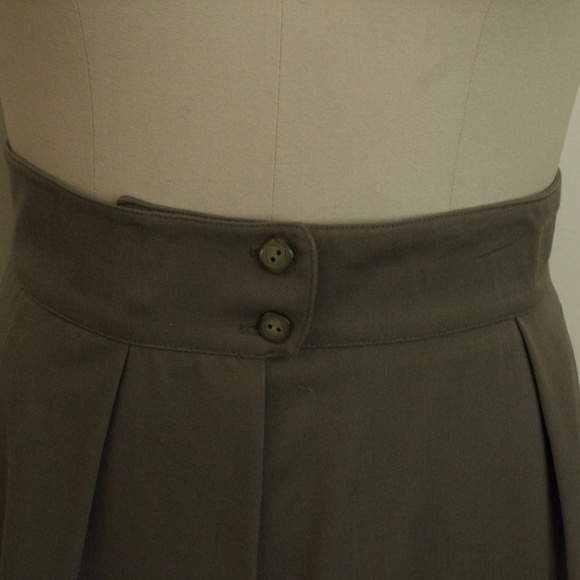1980's Olive Drab Wool Twill Dior Separates Skirt - Picture 2 of 6
